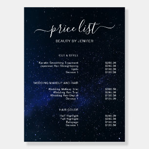 Modern Elegant Salon Price List Template Foam Board