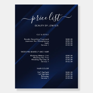 Modern Elegant Salon Price List Template Foam Board