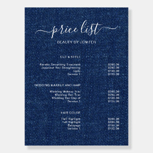Modern Elegant Salon Price List Template Foam Board