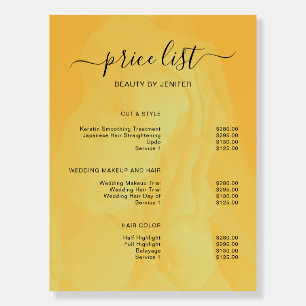 Modern Elegant Salon Price List Template Foam Board