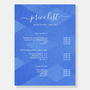Modern Elegant Salon Price List Template Foam Board