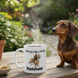 Modern Elegant Sandy Brown DACHSHUND Coffee Bone China Mug