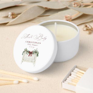 Modern Elegant Santa Baby Christmas Baby Shower  Mini Candle Favors