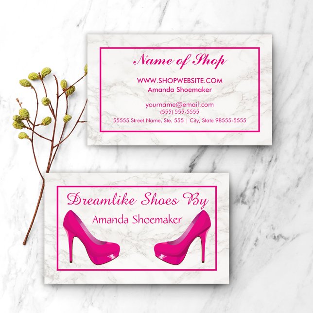 Modern Elegant, Sassy Red High Heels, Shoe Store Business Card (Creator Uploaded)