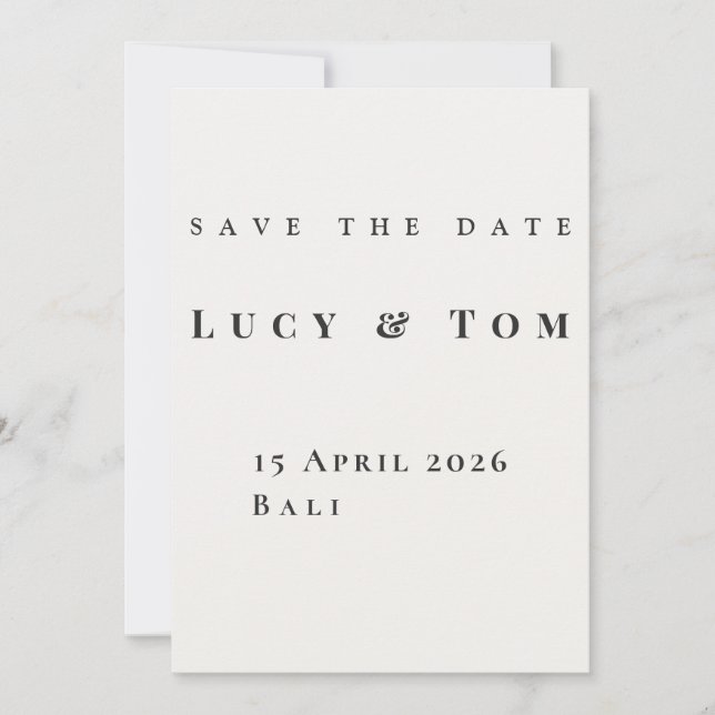 Modern Elegant Save the Date Card (Front)