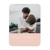 Modern Elegant Save the Date Peach