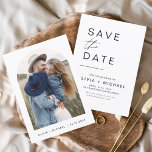 Modern Elegant Save the Date Photo Minimalist<br><div class="desc">Capture the love and excitement of your upcoming wedding with our photo save the date cards. These cards feature a beautiful and modern design, with plenty of space to showcase your favorite photo together. Your guests will be delighted to receive this keepsake that they can treasure for years to come....</div>