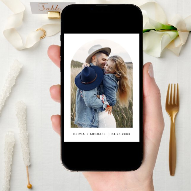 Modern Elegant Save the Date Photo Minimalist (Front Digital)