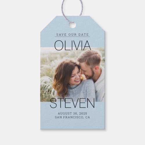 Modern Elegant Save The Date Photo Tags
