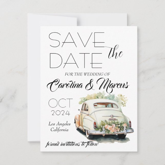 Modern Elegant Save the Date Wedding Invitation (Front)