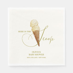 Modern Elegant Scoop Ice Cream Baby Shower  Napkins