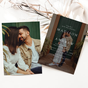 Modern Elegant Script 2 Photo Wedding Invitation