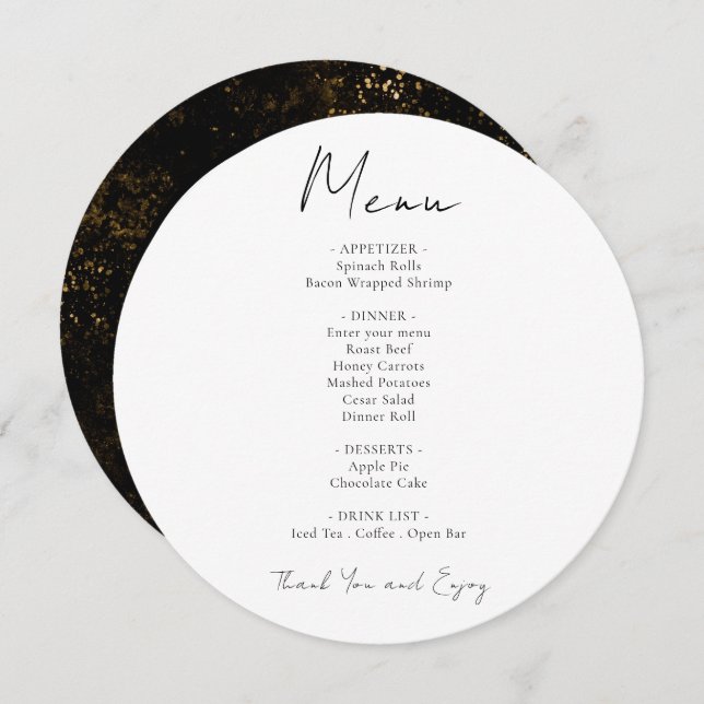 Modern Elegant Script 40th Wedding Anniversary  Menu (Front/Back)