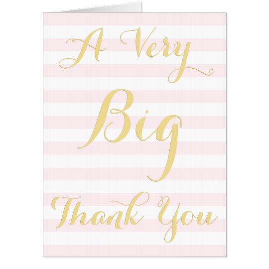 Modern Elegant Script A Very BIG Thank You Large Card