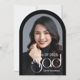 Modern Elegant Script Arch Photo Graduation Party Invitation