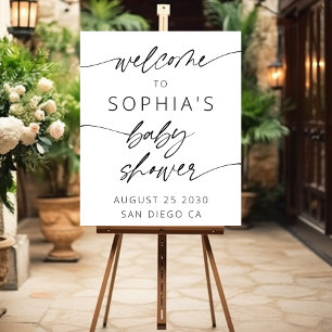 Modern Elegant Script Baby Shower Photo Welcome Foam Board