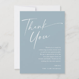 Modern Elegant Script Baby Shower Thank You Card