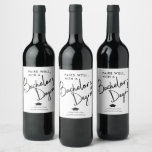 Modern Elegant Script Bachelor's Degree Graduate Wine Label