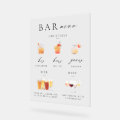 Modern Elegant Script Bar Menu Signature Acrylic Sign | Zazzle