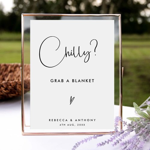 Modern Elegant Script Blanket Wedding Sign