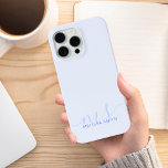 Modern Elegant Script Blue Initial Monogram iPhone 13 Case<br><div class="desc">Blue Minimalist Modern Initial Monogram Phone Case. Create your own personalized iPhone Case with custom name and initials in script calligraphy typography.</div>