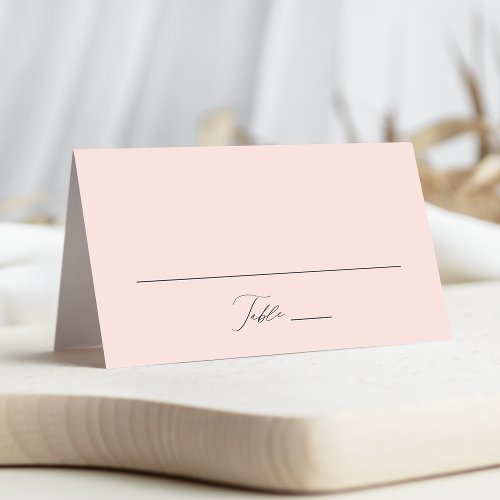 Modern Elegant Script Blush Wedding Place Card