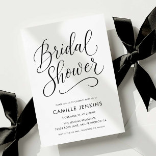Modern Elegant Script Bridal Shower Invitation