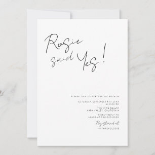 Modern Elegant Script Bridal Shower Invitation