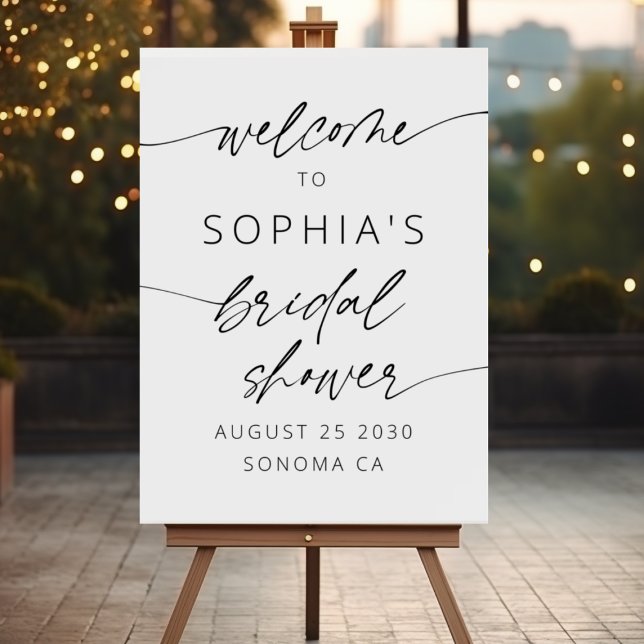 Modern Elegant Script Bridal Shower Photo Welcome Foam Board (Creator Uploaded)