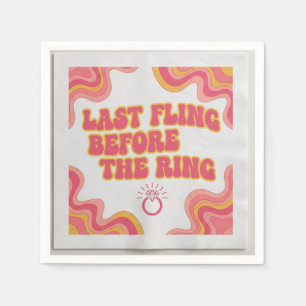 Modern Elegant Script Bride's Last Toast Bachelore Napkins
