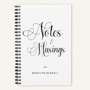 Modern Elegant Script Calligraphy Personalized Notebook