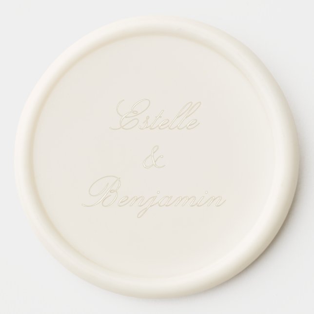 Modern Elegant Script Calligraphy Wedding Wax Seal Sticker (Front)