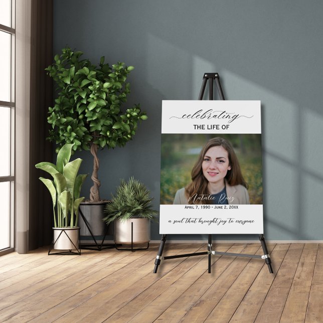 Modern Elegant Script Celebration of Life Sign (Creator Uploaded)
