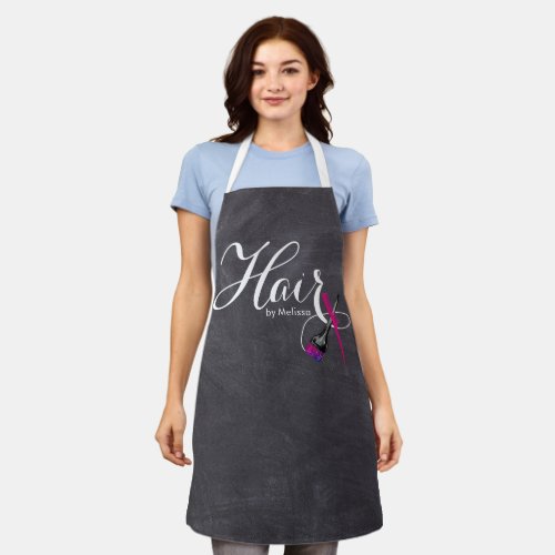 Modern Elegant Script Chalkboard Hair by You Apron