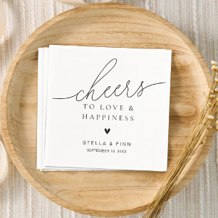 Modern Elegant Script Cheers Wedding Napkins