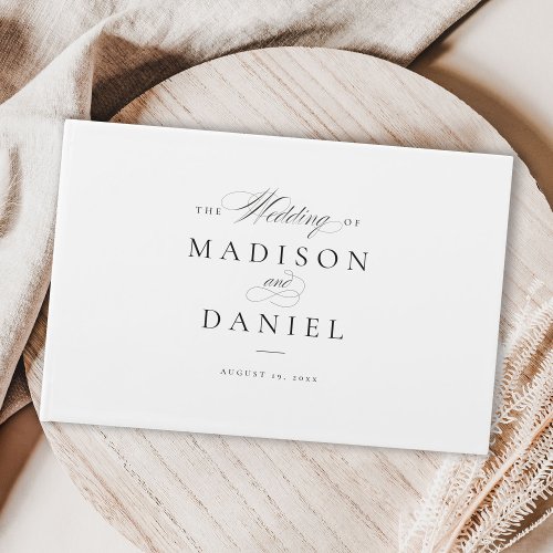 Modern Elegant Script Classic Wedding Guest Book