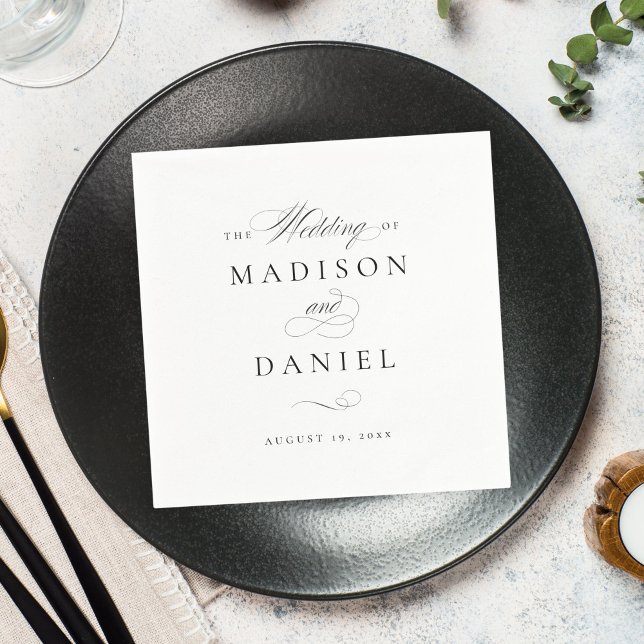 Modern Elegant Script Classic Wedding Napkins (Creator Uploaded)