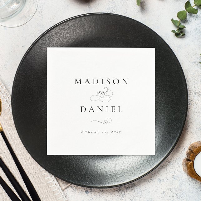 Modern Elegant Script Classic Wedding Napkins (Creator Uploaded)