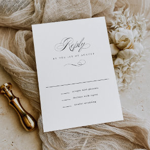 Modern Elegant Script Classic Wedding RSVP Card