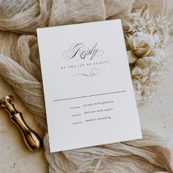 Modern Elegant Script Classic Wedding Rsvp Card by JAmberDesign at Zazzle