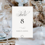 Modern Elegant Script Classic Wedding Table Number<br><div class="desc">Modern Elegant Script Classic Wedding Table Number features a beautiful script and elegant styling.</div>