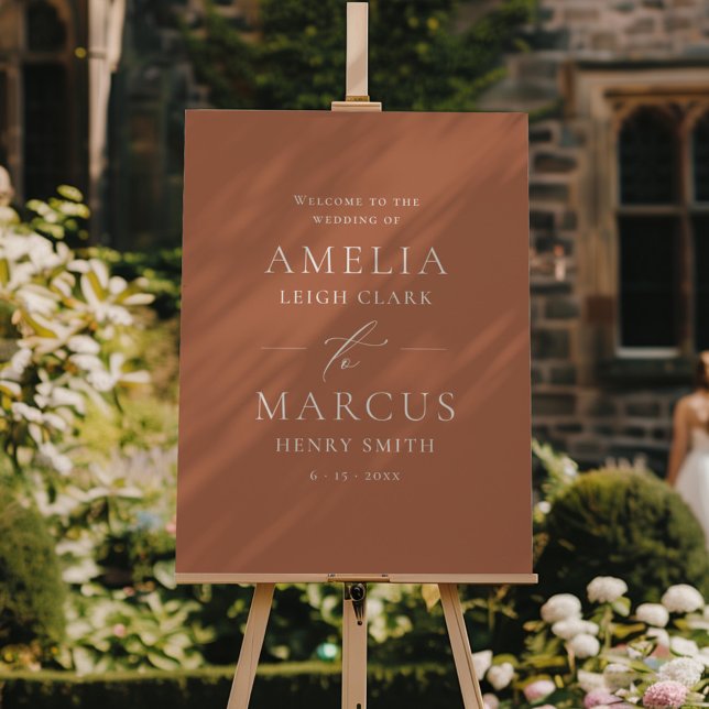 Modern Elegant Script Clay Wedding Welcome Foam Board (Creator Uploaded)