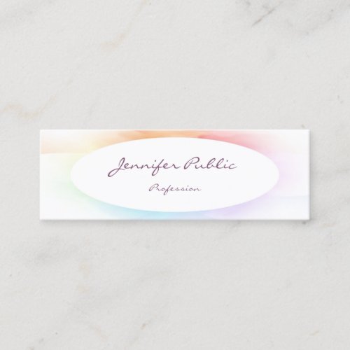 Modern Elegant Script Colorful Minimalist Template Mini Business Card