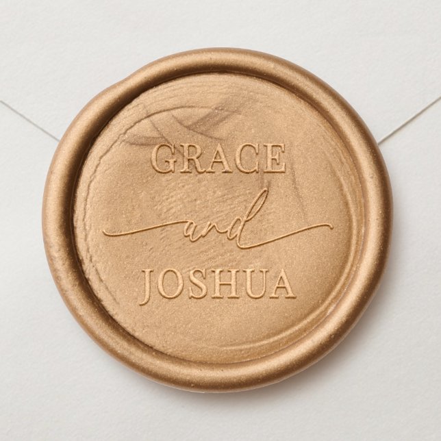 Modern Elegant Script Couple Name Wedding Wax Seal Sticker (Creator Uploaded)