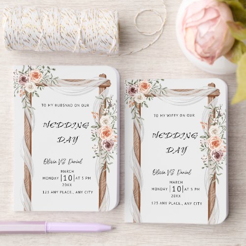 Modern Elegant Script Couple Wedding Calligraphy Foil Vow Books