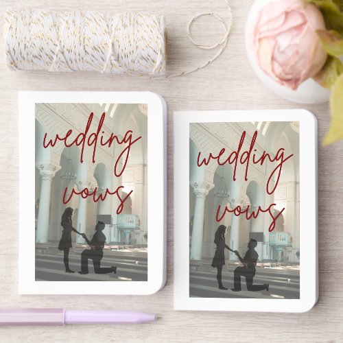 Modern Elegant Script Couple Wedding Calligraphy Foil Vow Books