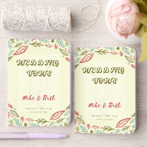 Modern Elegant Script Couple Wedding Calligraphy Foil Vow Books