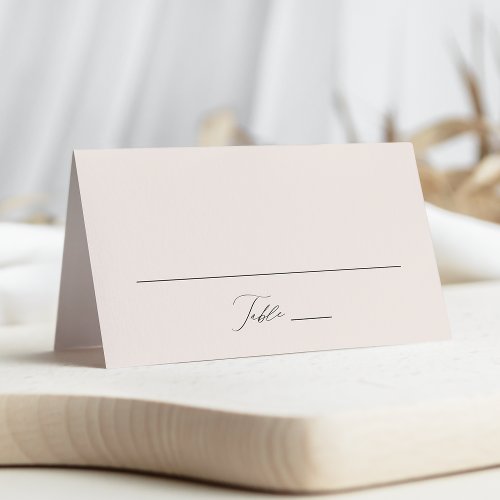 Modern Elegant Script Cream Wedding Place Card