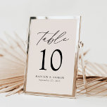 Modern Elegant Script Cream Wedding Table Number<br><div class="desc">Trendy, minimalist wedding table number cards featuring black modern lettering with "Table" in modern calligraphy script. The design features a cream background or a color of your choice. The design repeats on the back. To order the cream table cards: add your name, wedding date, and table number. Add each number...</div>