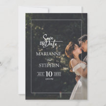 Modern Elegant Script Custom Photo Wedding